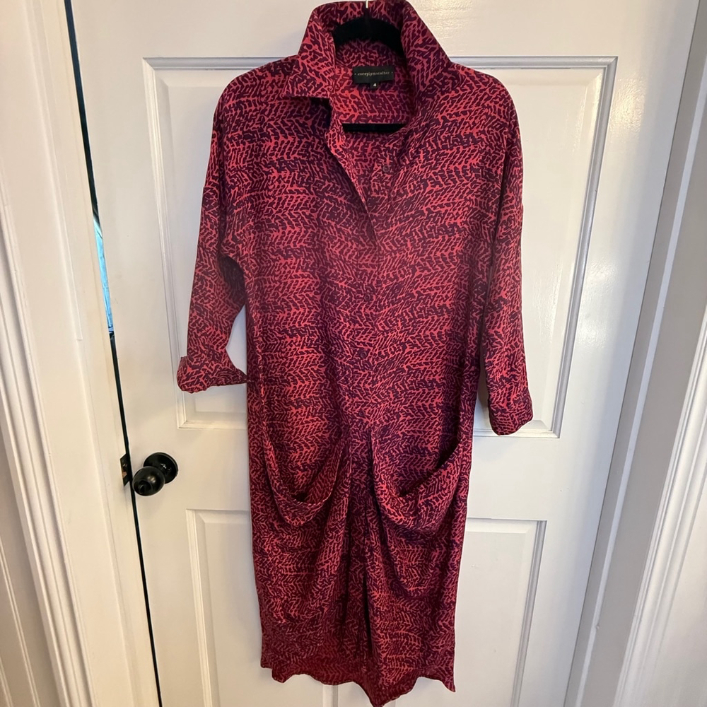 Women's corey lynn calter silk Dress 4 Red Purple